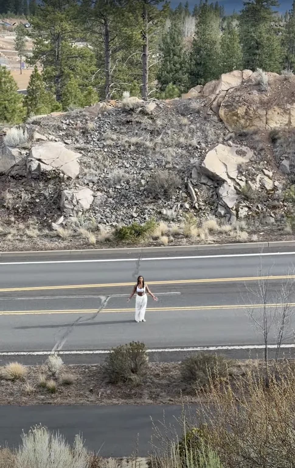 Photo of the rural highway outside Bend, Oregon where Ashly got out of the car during a panic attack.